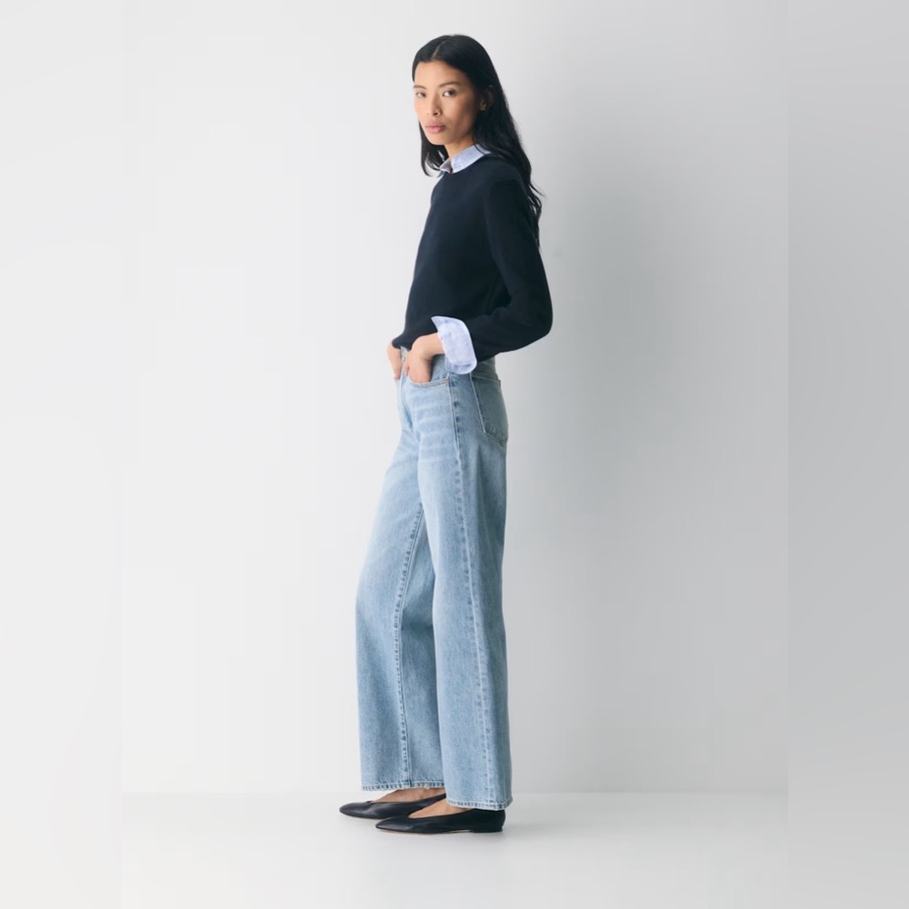 Denim Forum The Farrah Hi-Rise Wide Jean Regular Length Sz 26